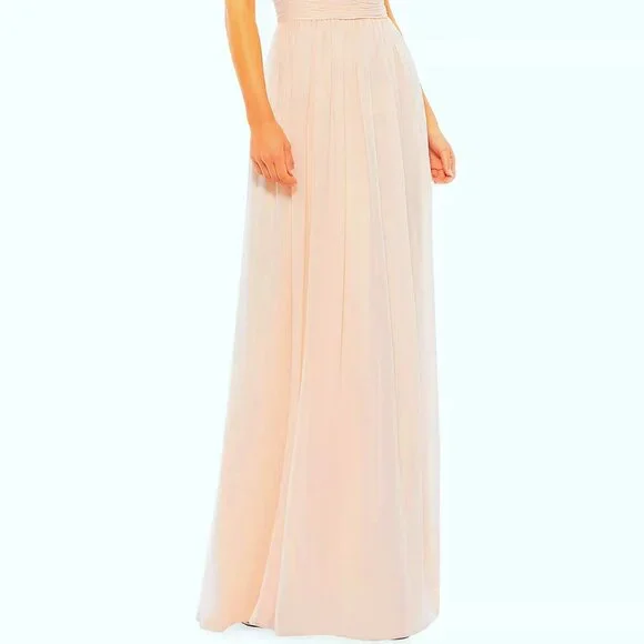 Mac Duggal Blush Sleeveless Chiffon Gown